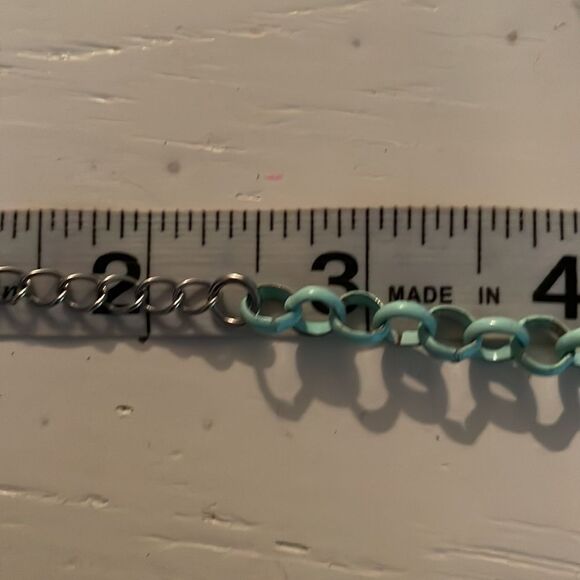 17” Gem Stone King turquoise tone Howlite beaded & Austrian crystal necklace - Picture 12 of 13